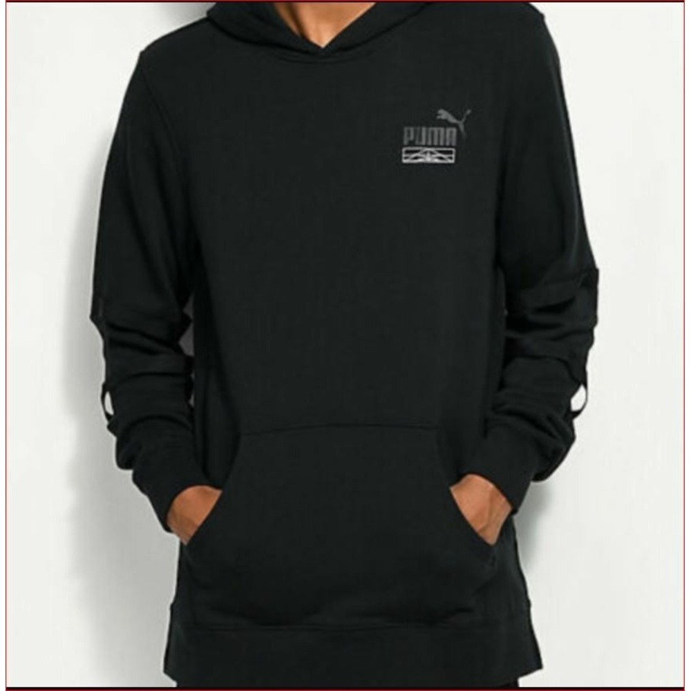 Puma Mens BLSC FT Pullover Hoodie Black Sweatshirt 575549 01 XL